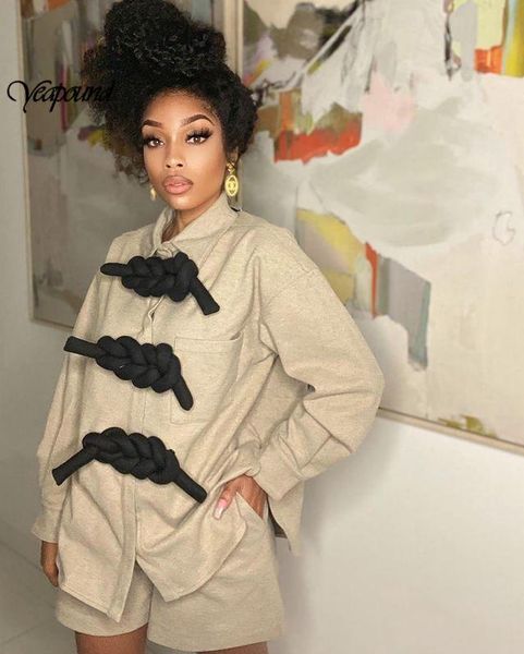 women's tracksuits loose solid casual two piece set for female lapel long sleeve blouse wide leg shorts suit big twist buttons, Gray
women's tracksuits loose solid casual two piece set for female lapel long sleeve blouse wide leg shorts suit big twist buttons, Gray