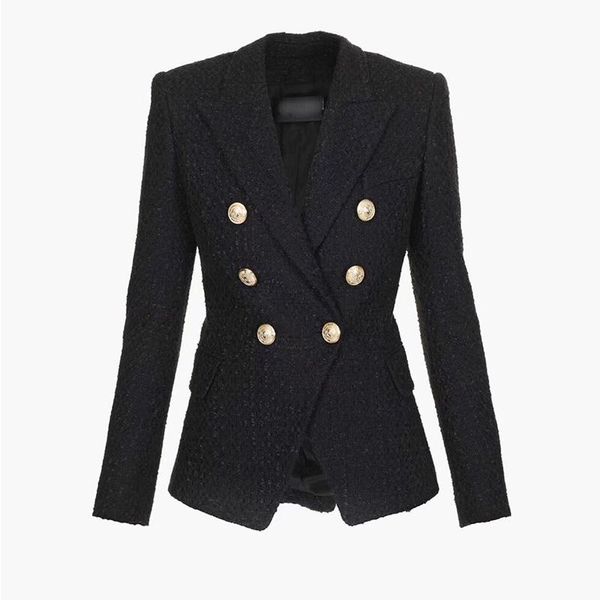 women's suits & blazers classic designing european all-match stylish double breasted black weaving skinny bodycon women blazer high qua, White;black
women's suits & blazers classic designing european all-match stylish double breasted black weaving skinny bodycon women blazer high qua, White;black
