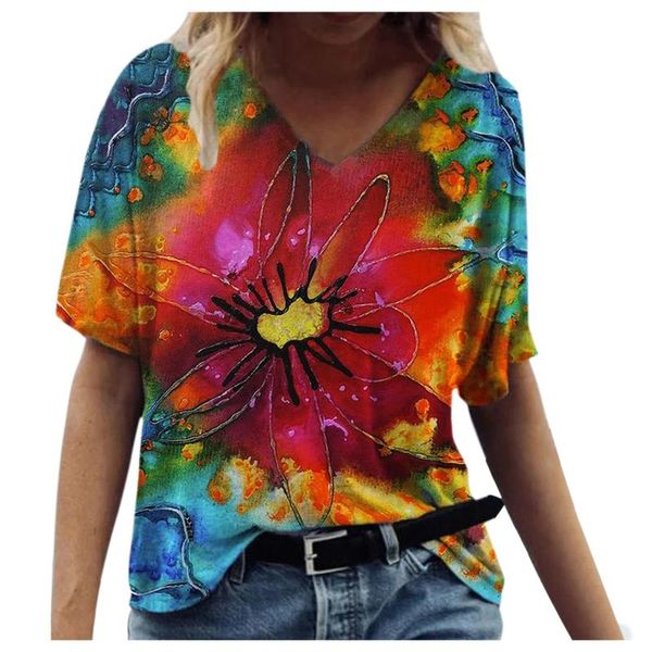women's t-shirt v neck t shirt female retro floral print tshirts women harajuku short sleeve ladies casual loose tees, White
women's t-shirt v neck t shirt female retro floral print tshirts women harajuku short sleeve ladies casual loose tees, White