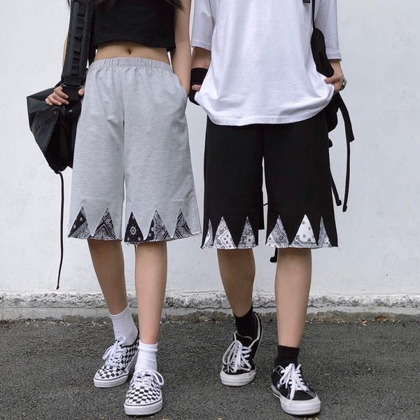 men's shorts 2021 original ins fashion cashew flower spliced straight pants loose casual for men and women, White;black
men's shorts 2021 original ins fashion cashew flower spliced straight pants loose casual for men and women, White;black