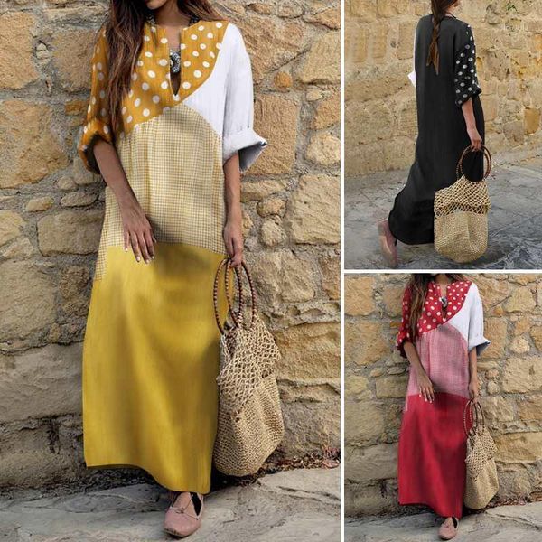polka dot casual dress v neck vonda vintage fashion maxi kaftan women's long sleeve elegant party dresses, Black;gray
polka dot casual dress v neck vonda vintage fashion maxi kaftan women's long sleeve elegant party dresses, Black;gray