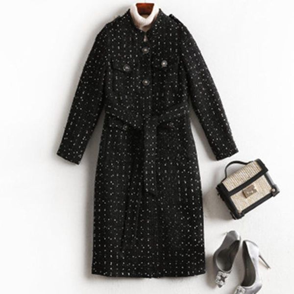 women's wool & blends 2021 winter coat women long large size blend coats section pockets plus -5xl abrigos mujer elegante, Black
women's wool & blends 2021 winter coat women long large size blend coats section pockets plus -5xl abrigos mujer elegante, Black