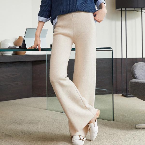 women 100% cashmere and wool pants 2021 autumn winter soft waxy comfortable high-waist knitted female thicken wide leg women's & capris, Black;white
women 100% cashmere and wool pants 2021 autumn winter soft waxy comfortable high-waist knitted female thicken wide leg women's & capris, Black;white