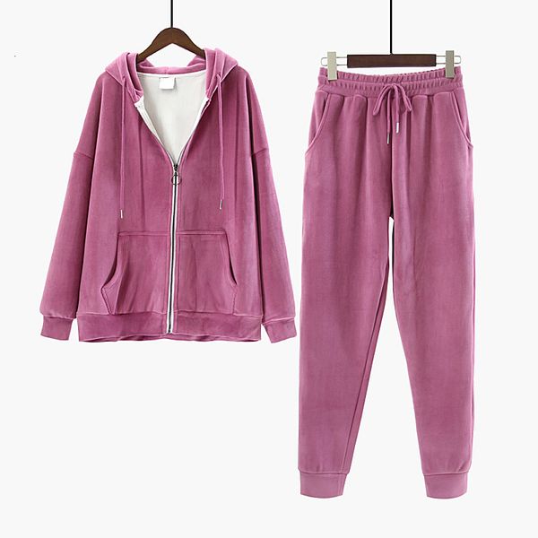 women's two piece pants spring thick sports clothes of women fashion gold velvet long sleeve with hood + casual pants ladies two pieces, White
women's two piece pants spring thick sports clothes of women fashion gold velvet long sleeve with hood + casual pants ladies two pieces, White