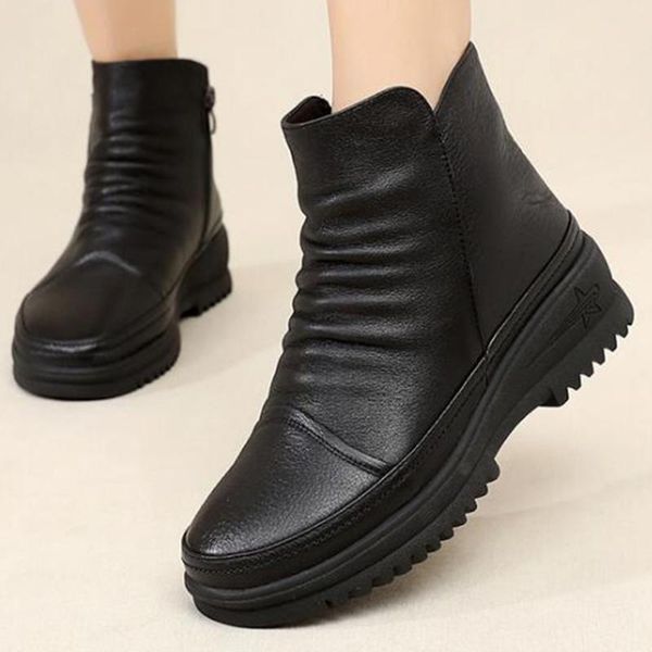 boots winter women shoes soft-soled short middle-aged warm plus velvet non-slip comfortable mom cotton leather ky124, Black
boots winter women shoes soft-soled short middle-aged warm plus velvet non-slip comfortable mom cotton leather ky124, Black