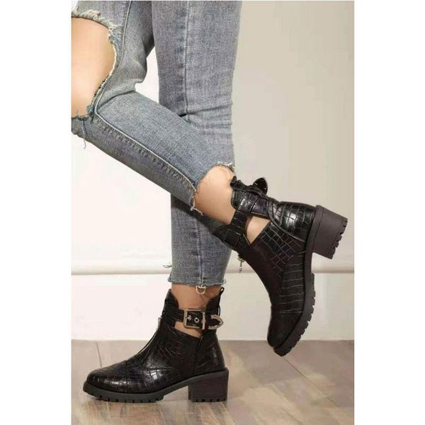 boots 2021 european and american women's leather thick heel embossed autumn winter round head fashi, Black
boots 2021 european and american women's leather thick heel embossed autumn winter round head fashi, Black