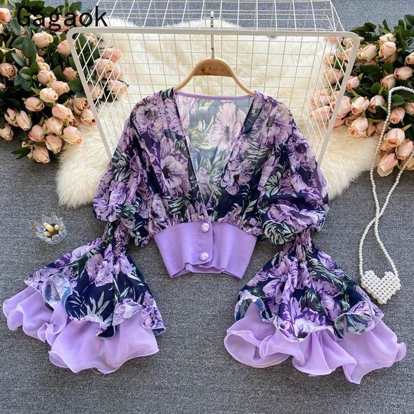 women's blouses & shirts gagaok women high street blouse 2021 summer chiffon v-neck flare sleeve print slim fashion chic wild korean, White
women's blouses & shirts gagaok women high street blouse 2021 summer chiffon v-neck flare sleeve print slim fashion chic wild korean, White