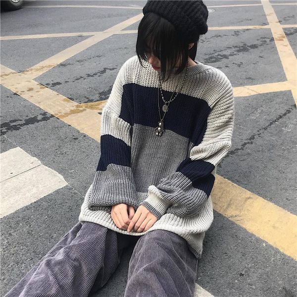 women's sweaters 1325 autumn women sweater loose fashion casual o-neck long sleeve color contrast stripe knitwear korean female knitted, White;black
women's sweaters 1325 autumn women sweater loose fashion casual o-neck long sleeve color contrast stripe knitwear korean female knitted, White;black