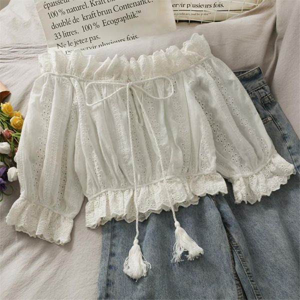 women's blouses & shirts women off shoulder blouse summer crop puff sleeve white shirt ruffle lace up cropped elegant blusa mujer
women's blouses & shirts women off shoulder blouse summer crop puff sleeve white shirt ruffle lace up cropped elegant blusa mujer