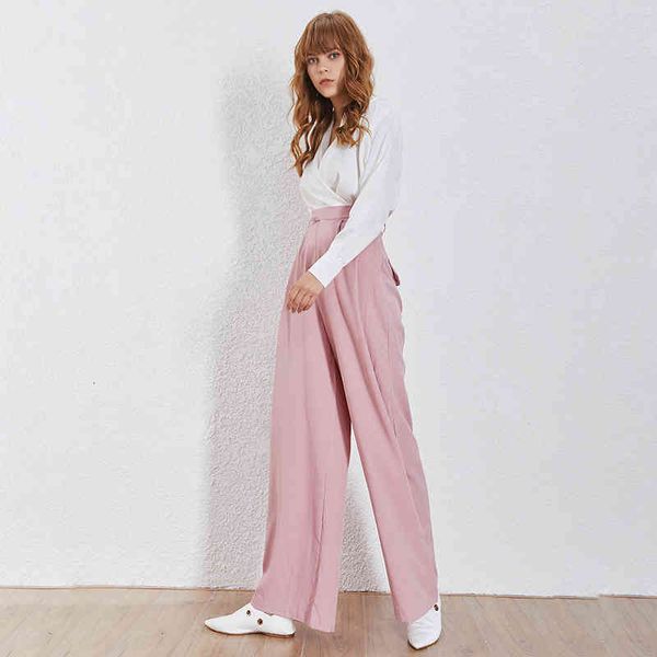 capris pink loose wide leg pants women high waist casual minimalist trousers female fashionable clothing 2021 style, Black;white
capris pink loose wide leg pants women high waist casual minimalist trousers female fashionable clothing 2021 style, Black;white