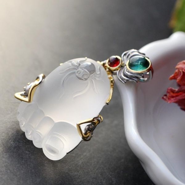 pendants with natural tourmaline crystal silver pendant happiness consists in contentment retro 925 sterling, Black
pendants with natural tourmaline crystal silver pendant happiness consists in contentment retro 925 sterling, Black