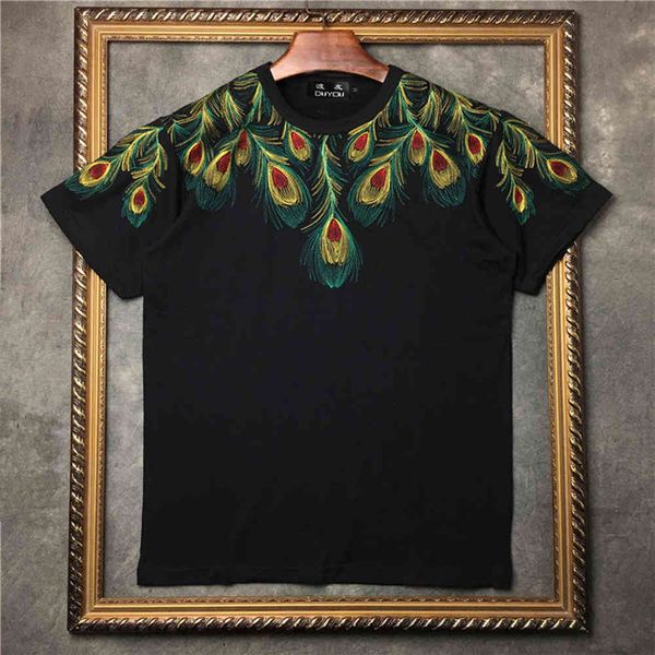 men's t-shirts duyou peacock feather embroidery t-shirts fashion summer hip hop casual streetwear tshirts men harajuku short sleeve ma, White;black
men's t-shirts duyou peacock feather embroidery t-shirts fashion summer hip hop casual streetwear tshirts men harajuku short sleeve ma, White;black