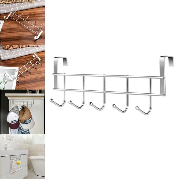 hooks & rails 5 stainless over the door wash room hanger clothes towel storage holder on back of cabinet
hooks & rails 5 stainless over the door wash room hanger clothes towel storage holder on back of cabinet