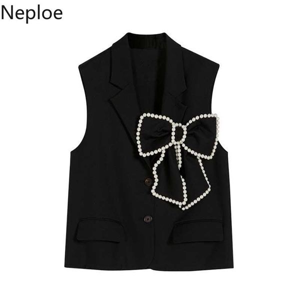 neploe women vest beading bow black waistcoat single breasted tank jackets korean fashion sleeveless loose streetwear femme 210909, Black;white
neploe women vest beading bow black waistcoat single breasted tank jackets korean fashion sleeveless loose streetwear femme 210909, Black;white