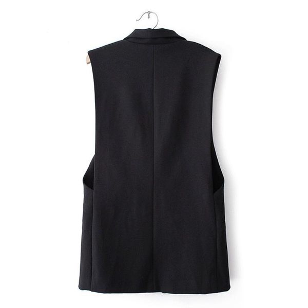 women's vests long vest jacket women sleeveless blazer feminino quilted veste femme fashion button outwear 2021, Black;white
women's vests long vest jacket women sleeveless blazer feminino quilted veste femme fashion button outwear 2021, Black;white