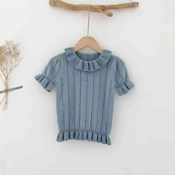 children girls summer tees knitted t shirt made of cotton beautiful vintage puff sleeve for toddler girl, Blue
children girls summer tees knitted t shirt made of cotton beautiful vintage puff sleeve for toddler girl, Blue