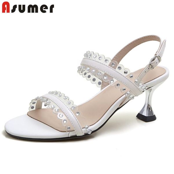 dress shoes asumer 2021 arrive women sandals genuine leather crystal buckle thin high heels summer party wedding woman, Black
dress shoes asumer 2021 arrive women sandals genuine leather crystal buckle thin high heels summer party wedding woman, Black