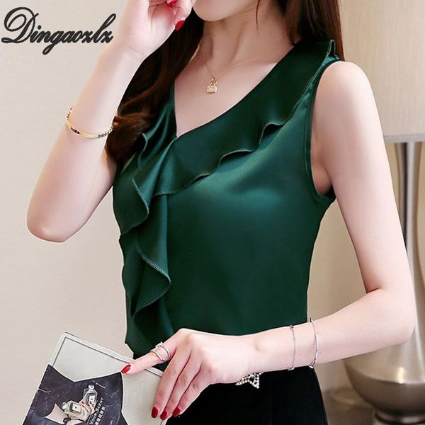 women's blouses & shirts dingaozlz summer korean fashion clothing silk v-neck chiffon blouse plus size sleeveless shirt 3xl, White
women's blouses & shirts dingaozlz summer korean fashion clothing silk v-neck chiffon blouse plus size sleeveless shirt 3xl, White