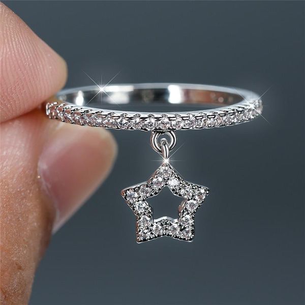wedding rings dainty hollow small star pendant ring luxury crystal white zircon vintage gold silver color for women jewelry, Slivery;golden
wedding rings dainty hollow small star pendant ring luxury crystal white zircon vintage gold silver color for women jewelry, Slivery;golden