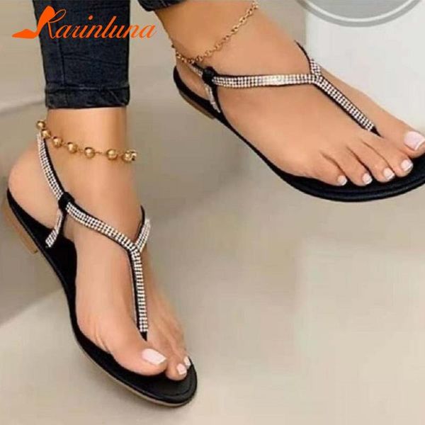 fashion female beach casual sandals round toe t-strap crystal flat with women summer vacation shoes, Black
fashion female beach casual sandals round toe t-strap crystal flat with women summer vacation shoes, Black