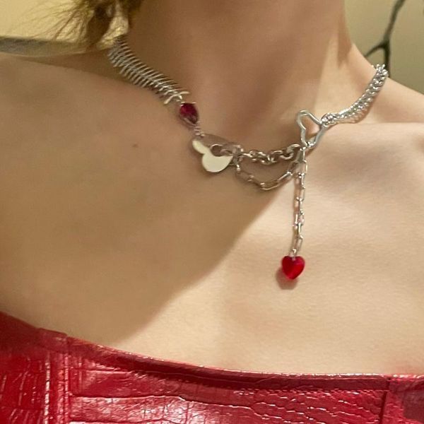 pendant necklaces 2021 european and american ins style necklace french retro red crystal thick chain tassel, Silver
pendant necklaces 2021 european and american ins style necklace french retro red crystal thick chain tassel, Silver
