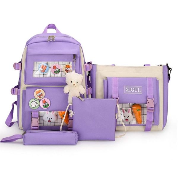 backpack 4pcs kawaii women's school cute bookbags for teenage college girls students schoolbag large capacity travel bag casual
backpack 4pcs kawaii women's school cute bookbags for teenage college girls students schoolbag large capacity travel bag casual