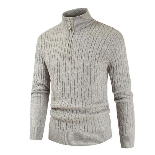 men's sweaters men knitted sweater cotton blend solid color long sleeve stand collar turtleneck zipper neck twist male clothing, White;black
men's sweaters men knitted sweater cotton blend solid color long sleeve stand collar turtleneck zipper neck twist male clothing, White;black