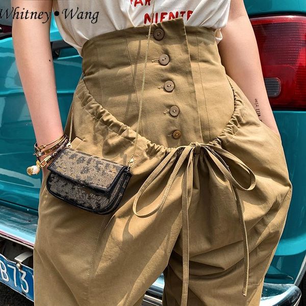 women's pants & capris whitney wang 2021 summer fashion streetwear high waist drawstring harem women lady stylish trousers thin, Black;white
women's pants & capris whitney wang 2021 summer fashion streetwear high waist drawstring harem women lady stylish trousers thin, Black;white