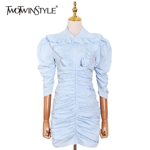 black patchwork ruffle dress for women peter pan collar puff sleeve high waist mini slim dresses female fashion 210520, Black;gray
black patchwork ruffle dress for women peter pan collar puff sleeve high waist mini slim dresses female fashion 210520, Black;gray