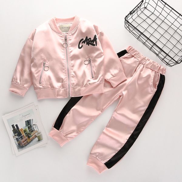 children's suit spring fashion girl jacket + pants 2pcs/set brand leisure letter love zipper cardigan coat suit girls fall outfits, White
children's suit spring fashion girl jacket + pants 2pcs/set brand leisure letter love zipper cardigan coat suit girls fall outfits, White