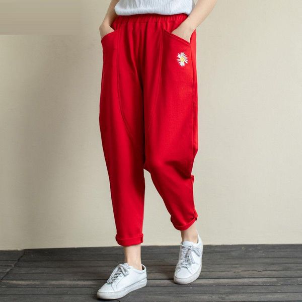 women's pants & capris arrival spring korea fashion women elastic waist loose harem all-matched casual cotton embroidery plus size s705, Black;white
women's pants & capris arrival spring korea fashion women elastic waist loose harem all-matched casual cotton embroidery plus size s705, Black;white