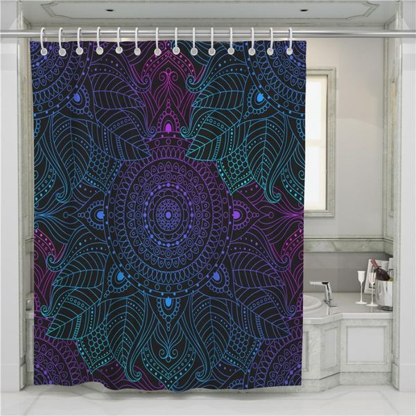 mandala 3d shower curtain bathroom waterproof polyester printing curtains for hooks
