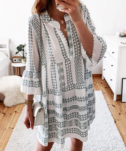 casual dresses bohemian printed loose knee length dress elegant women summer v-neck long sleeve a-line female vestidos 3xl, Black;gray
casual dresses bohemian printed loose knee length dress elegant women summer v-neck long sleeve a-line female vestidos 3xl, Black;gray