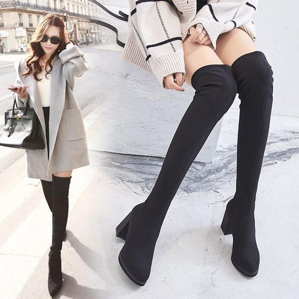 boots pointed toe casual solid concise long for women high square heel platform autumn winter over-the-knee slip-on shoes1, Black
boots pointed toe casual solid concise long for women high square heel platform autumn winter over-the-knee slip-on shoes1, Black