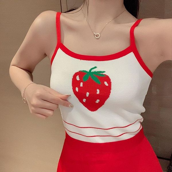 strawberry sling girls womens tank sweet fruit printing knitted vest slim sleeveless camis tanks debardeur femme, White
strawberry sling girls womens tank sweet fruit printing knitted vest slim sleeveless camis tanks debardeur femme, White