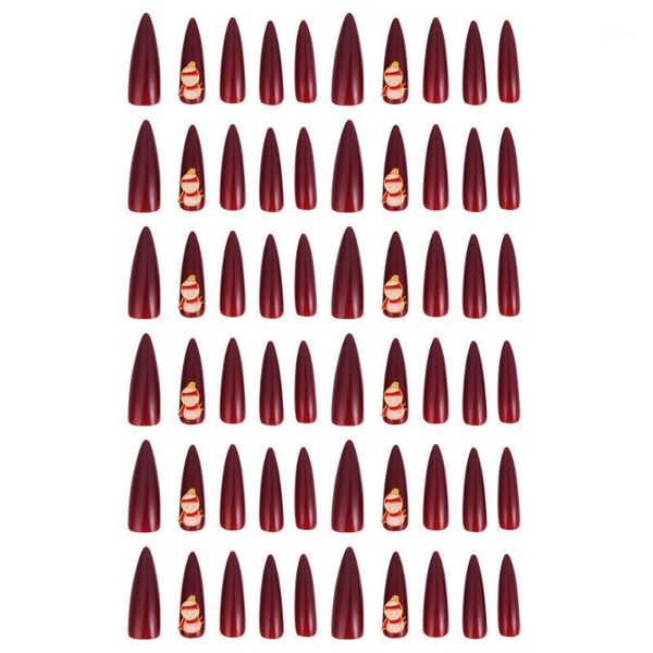 60pcs christmas fake nails holiday festival full nail wrap dark red tips1, Red;gold
60pcs christmas fake nails holiday festival full nail wrap dark red tips1, Red;gold