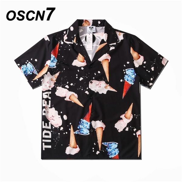 oscn7 casual street printed short sleeve shirt men hawaii beach oversize women fashion harujuku shirts for cxx06 210809, White;black
oscn7 casual street printed short sleeve shirt men hawaii beach oversize women fashion harujuku shirts for cxx06 210809, White;black