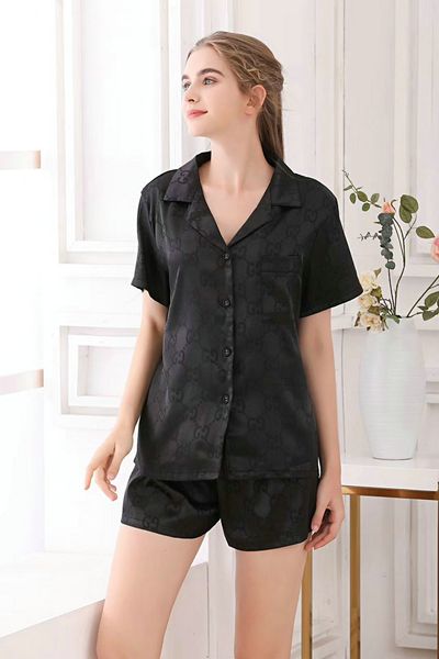 2 pieces/set womens sleepwear robes satin lace pajamas suits mujer pyjamas for women nightdress female sleep lounge, Black;red 
2 pieces/set womens sleepwear robes satin lace pajamas suits mujer pyjamas for women nightdress female sleep lounge, Black;red