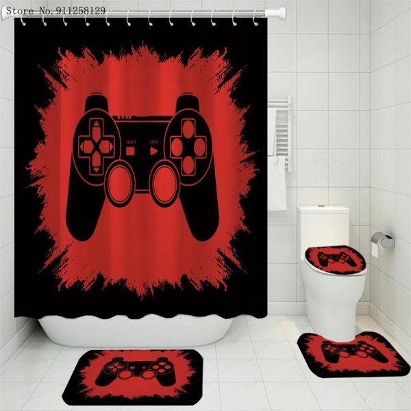 3/4 pieces gamepad shower curtains sets game console carpet pedestal rug lid toilet cover bath mat video bathroom set
3/4 pieces gamepad shower curtains sets game console carpet pedestal rug lid toilet cover bath mat video bathroom set