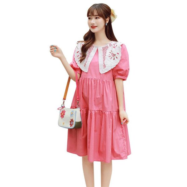 pink white summer maternity dress cotton short sleeve high-end o neck knee-length retro loose korean clothings 2021 dresses
pink white summer maternity dress cotton short sleeve high-end o neck knee-length retro loose korean clothings 2021 dresses