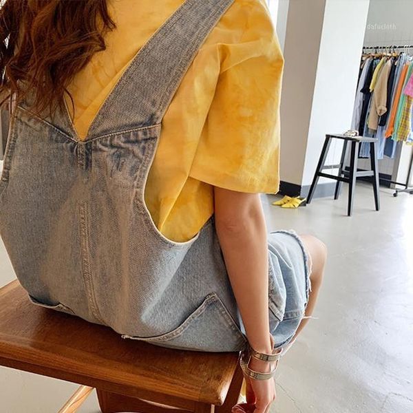 women's jeans version han guodong door bought big minus age denim overalls women loose shorts flash web celebrity edition 5 points, Blue
women's jeans version han guodong door bought big minus age denim overalls women loose shorts flash web celebrity edition 5 points, Blue
