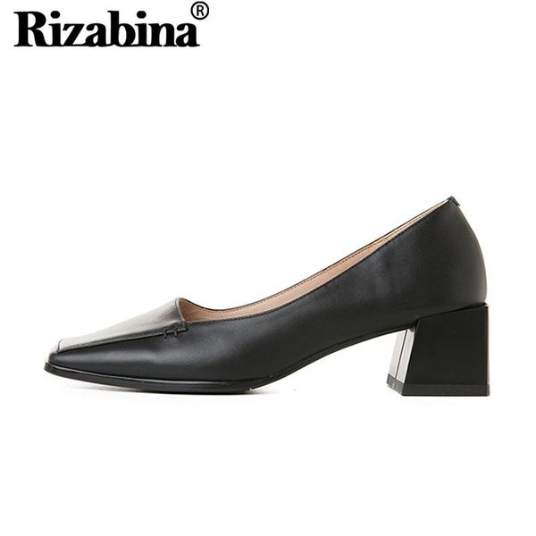 dress shoes rizabina size 33-43 fashion women pumps square toe thick high heels genuine leather mature style footwear, Black
dress shoes rizabina size 33-43 fashion women pumps square toe thick high heels genuine leather mature style footwear, Black