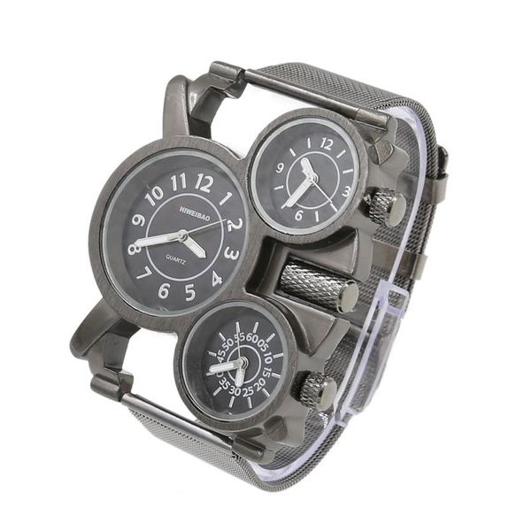 wristwatches creative mens watches black steel mesh band three times military watch men unique quartz wrist man hours, Slivery;brown
wristwatches creative mens watches black steel mesh band three times military watch men unique quartz wrist man hours, Slivery;brown