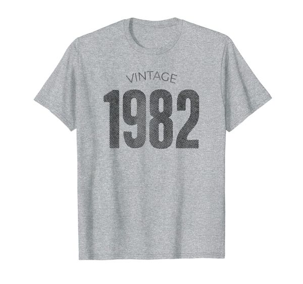 vintage made in 1982 t-shirt 37th birthday gift, White;black 
vintage made in 1982 t-shirt 37th birthday gift, White;black