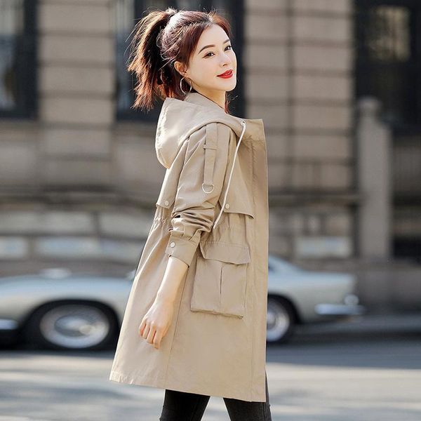 women's trench coats windbreaker middle 2021 spring fashion jacket and tooling, Tan;black
women's trench coats windbreaker middle 2021 spring fashion jacket and tooling, Tan;black