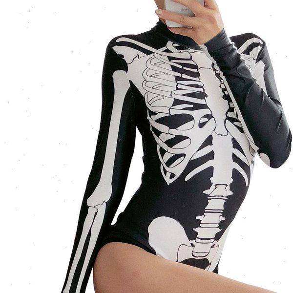 black bodysuits round neck women romper slim punk rock style skull pattern one piece bodysuit, Black;white
black bodysuits round neck women romper slim punk rock style skull pattern one piece bodysuit, Black;white