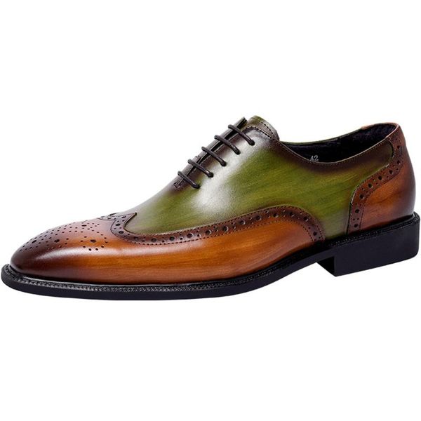 dress shoes 2021 luxury leather men's fashion brogue lace up brown green color matching square toe italian style party wedding, Black
dress shoes 2021 luxury leather men's fashion brogue lace up brown green color matching square toe italian style party wedding, Black