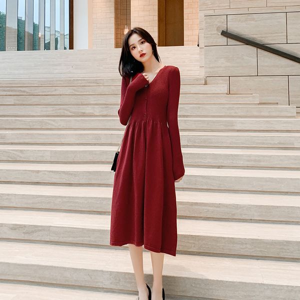 dress autumn winter v-neck women ol female long sweater single breasted elegant a-line slim, Black;gray
dress autumn winter v-neck women ol female long sweater single breasted elegant a-line slim, Black;gray