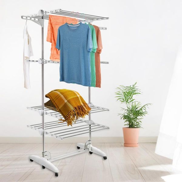 four-layer drying rack, stainless steel tube legs, foldable hanger, multifunctional space-saving hanger clothes horse hangers & racks
four-layer drying rack, stainless steel tube legs, foldable hanger, multifunctional space-saving hanger clothes horse hangers & racks