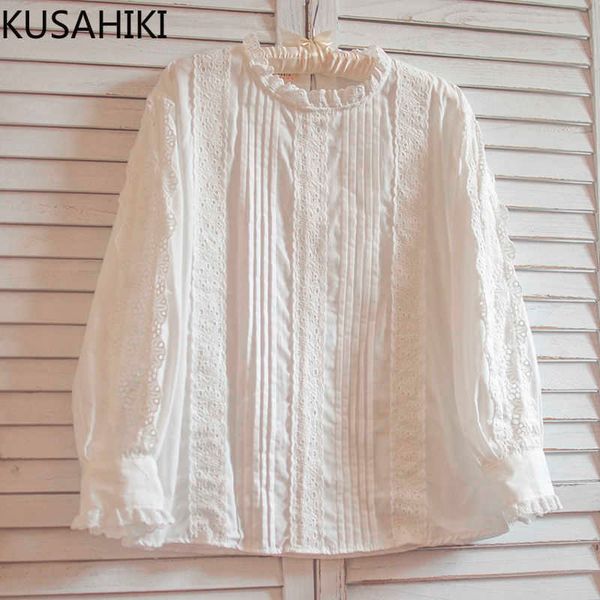 vintage sweet cotton blouse embroideried korean women shirt spring puff sleeve o-neck blusas mujer 6f024 210603, White
vintage sweet cotton blouse embroideried korean women shirt spring puff sleeve o-neck blusas mujer 6f024 210603, White